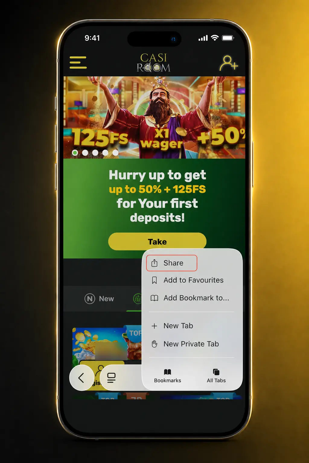 Steps to install the Casiroom iOS PWA on iPhone or iPad via Safari and add it to the Home Screen